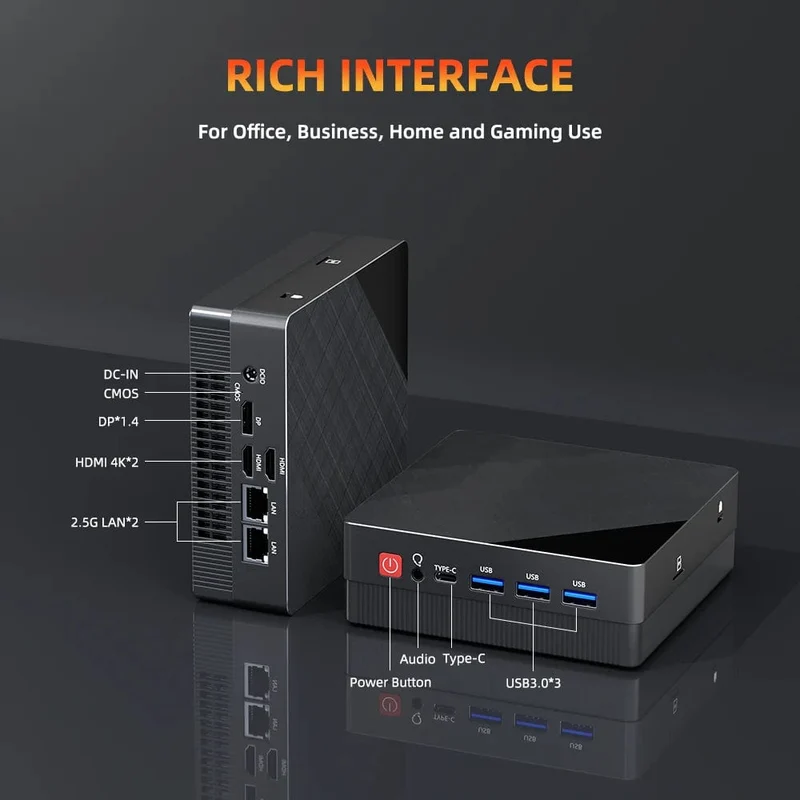 Mini-PC-Computer Gaming AMD Ryzen7 5825U 4800H 5800H 4500U Tasche Dual HDMI LAN WIFI6 BT5.2 NUC Büro Schreibtisch Computer DDR4 NVMe