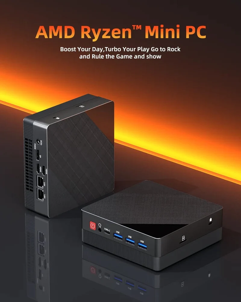 Mini-PC-Computer Gaming AMD Ryzen7 5825U 4800H 5800H 4500U Tasche Dual HDMI LAN WIFI6 BT5.2 NUC Büro Schreibtisch Computer DDR4 NVMe
