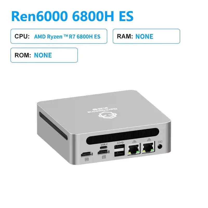 Genmachine AMD R7 Ryzen 7 6800H ES Mini-PC Windows 11 WiFi 6 Gaming-PC DDR5 4800MHz 4.4GHz CPU M.2-Display Computer-Unterstützung 4K