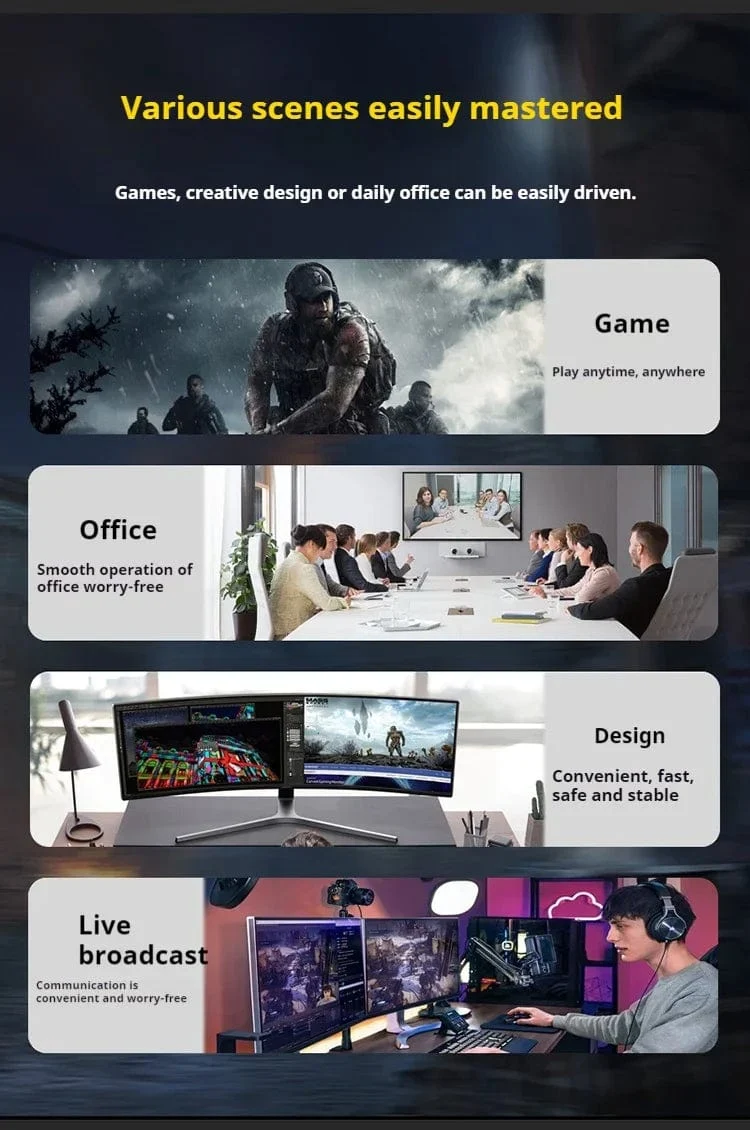 Genmachine AMD R7 Ryzen 7 6800H ES Mini-PC Windows 11 WiFi 6 Gaming-PC DDR5 4800MHz 4.4GHz CPU M.2-Display Computer-Unterstützung 4K