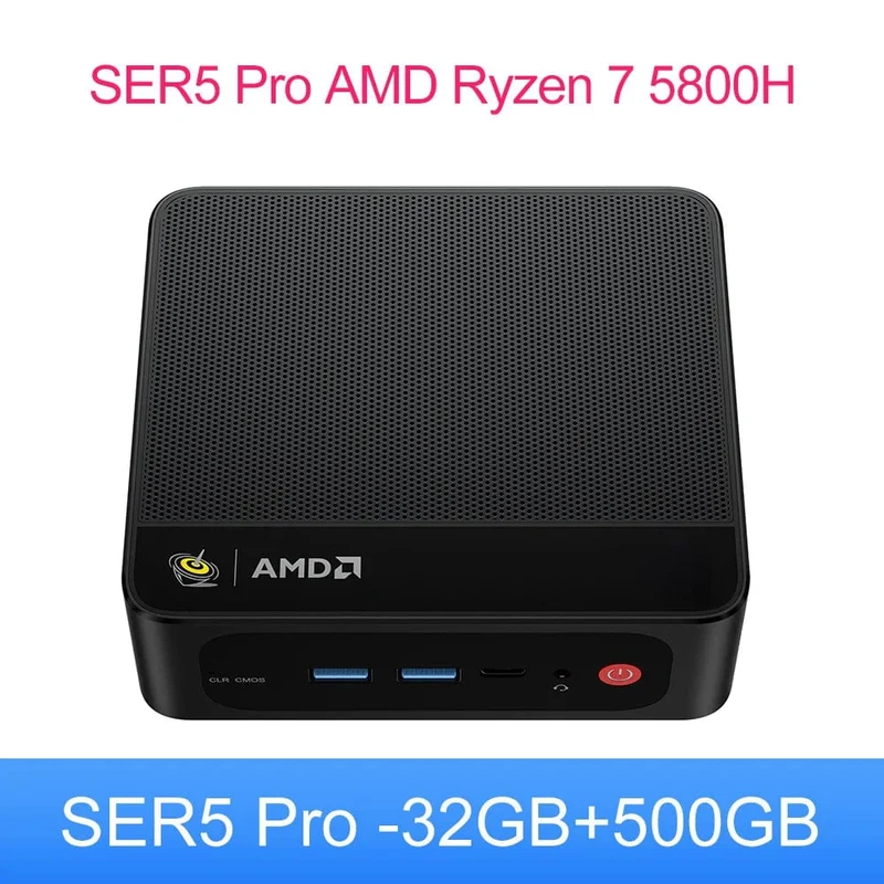 Beelink Mini PC SER5 Max AMD Ryzen 7 5800H DDR4 16G 500G NVME SSD 32G 500G SER5 Pro 32G 1T WiFi6 4K Typ-C Gaming-Mini-Computer