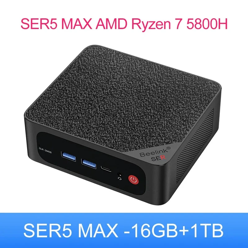 Beelink Mini PC SER5 Max AMD Ryzen 7 5800H DDR4 16G 500G NVME SSD 32G 500G SER5 Pro 32G 1T WiFi6 4K Typ-C Gaming-Mini-Computer