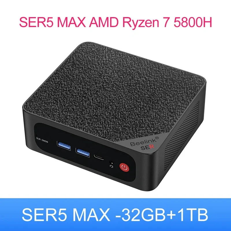 Beelink Mini PC SER5 Max AMD Ryzen 7 5800H DDR4 16G 500G NVME SSD 32G 500G SER5 Pro 32G 1T WiFi6 4K Typ-C Gaming-Mini-Computer