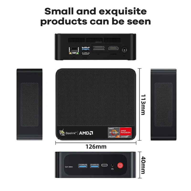 Beelink Mini PC SER5 Max AMD Ryzen 7 5800H DDR4 16G 500G NVME SSD 32G 500G SER5 Pro 32G 1T WiFi6 4K Typ-C Gaming-Mini-Computer