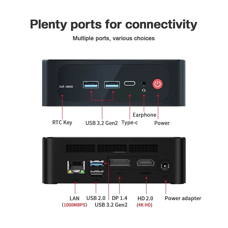 Beelink Mini PC SER5 Max AMD Ryzen 7 5800H DDR4 16G 500G NVME SSD 32G 500G SER5 Pro 32G 1T WiFi6 4K Typ-C Gaming-Mini-Computer