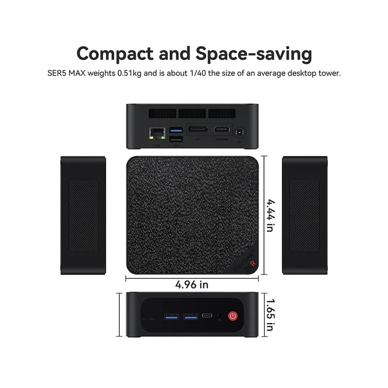 Beelink Mini PC SER5 Max AMD Ryzen 7 5800H DDR4 16G 500G NVME SSD 32G 500G SER5 Pro 32G 1T WiFi6 4K Typ-C Gaming-Mini-Computer