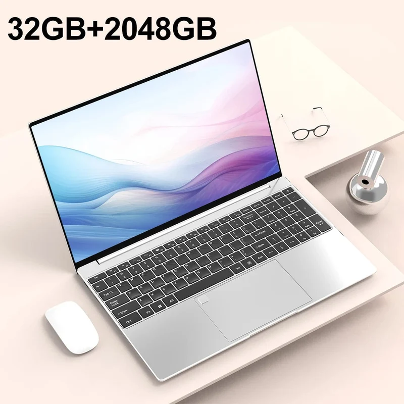 MaiChai Laptop 15.6"Intel Celeron N5095 Notebook Gamer 32GB RAM 2TB SSD 1920*1080 Auflösung Büro Arbeitszimmer PC Computer Windows 11