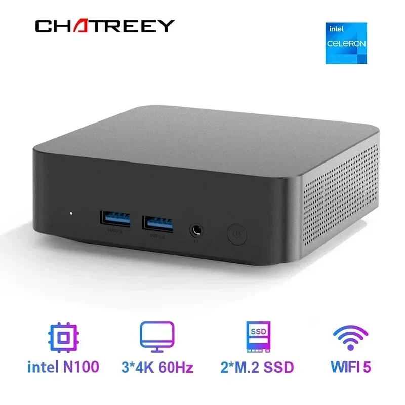 T9 Mini-PC Intel Alder Lake N100 Windows 11 Ultrakleiner Taschencomputer Dual-SSD Vollfunktion Typ-C 4K 60Hz RGB-Ausgang