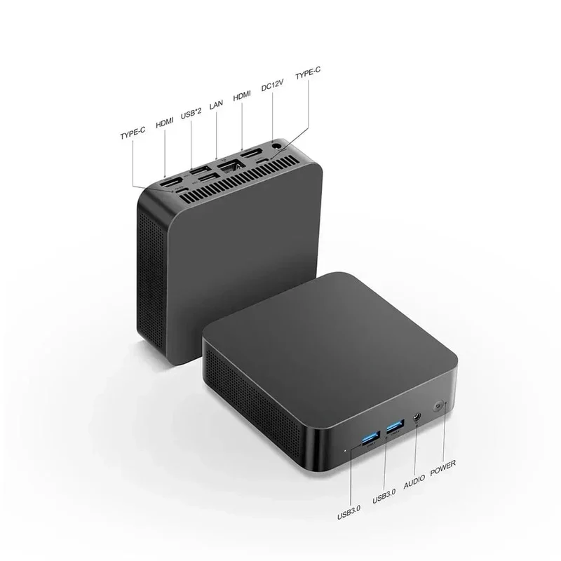 T9 Mini-PC Intel Alder Lake N100 Windows 11 Ultrakleiner Taschencomputer Dual-SSD Vollfunktion Typ-C 4K 60Hz RGB-Ausgang