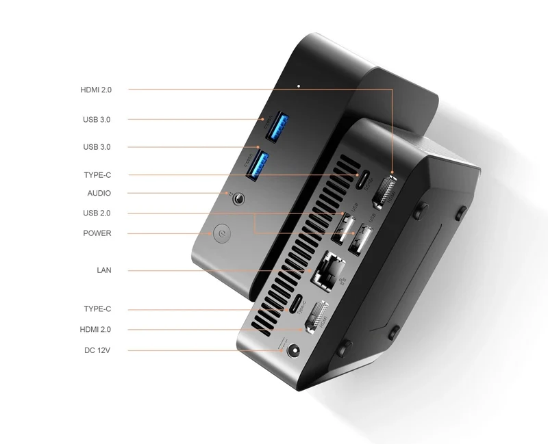 T9 Mini-PC Intel Alder Lake N100 Windows 11 Ultrakleiner Taschencomputer Dual-SSD Vollfunktion Typ-C 4K 60Hz RGB-Ausgang