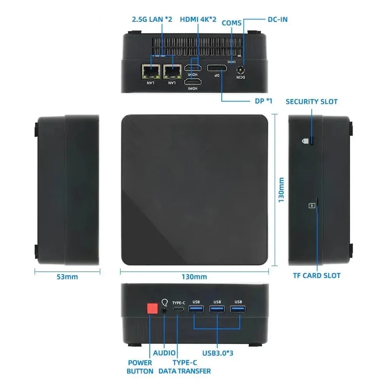 Mini-PC Computer Gaming AMD Ryzen7 5825U R5 4500U Tasche Dual HDMI LAN WIFI6 4800H 5800H NUC Büro DDR4 NVMe Vier Display
