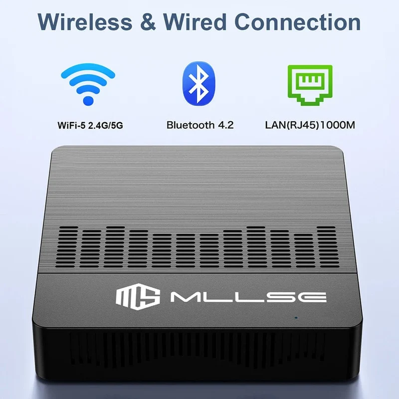 MLLSE Mini PC M2 Air Intel Gemini Lake N4000 Windows 11 6GB RAM 128GB ROM Dualband WLAN Bluetooth USB Mini-Computer