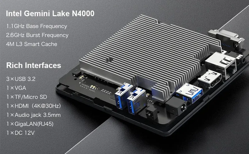 MLLSE Mini PC M2 Air Intel Gemini Lake N4000 Windows 11 6GB RAM 128GB ROM Dualband WLAN Bluetooth USB Mini-Computer