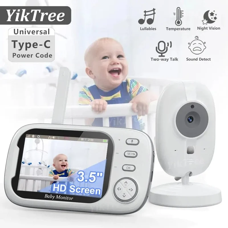 3.5 Zoll Wireless Video Babyphone Mutter Kinder Zweiwege-Audio Baby Nanny Sicherheitskamera Nachtsicht Temperaturüberwachung