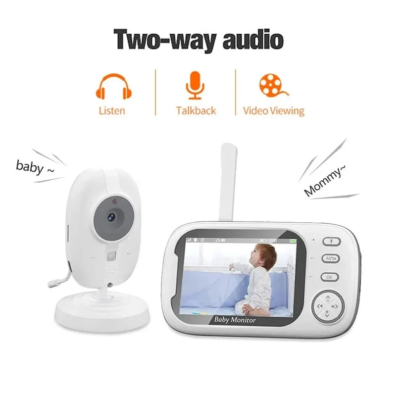 3.5 Zoll Wireless Video Babyphone Mutter Kinder Zweiwege-Audio Baby Nanny Sicherheitskamera Nachtsicht Temperaturüberwachung