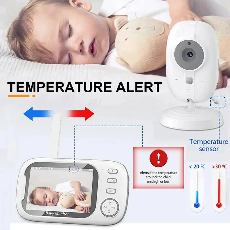 3.5 Zoll Wireless Video Babyphone Mutter Kinder Zweiwege-Audio Baby Nanny Sicherheitskamera Nachtsicht Temperaturüberwachung