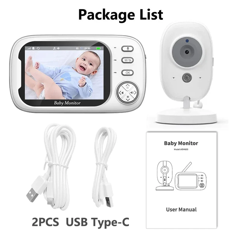 3.5 Zoll Wireless Video Babyphone Mutter Kinder Zweiwege-Audio Baby Nanny Sicherheitskamera Nachtsicht Temperaturüberwachung