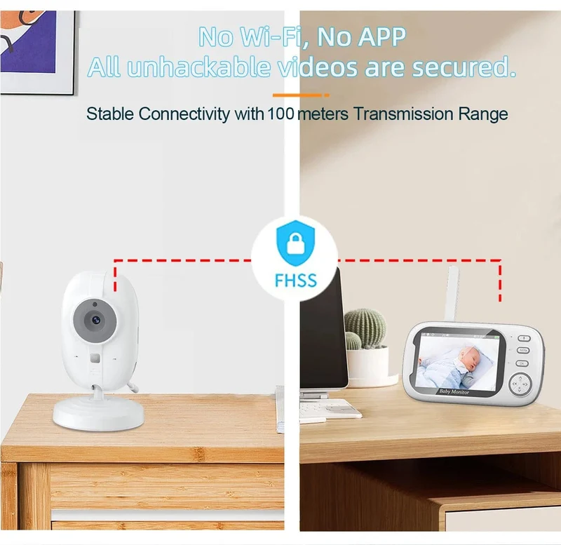 3.5 Zoll Wireless Video Babyphone Mutter Kinder Zweiwege-Audio Baby Nanny Sicherheitskamera Nachtsicht Temperaturüberwachung