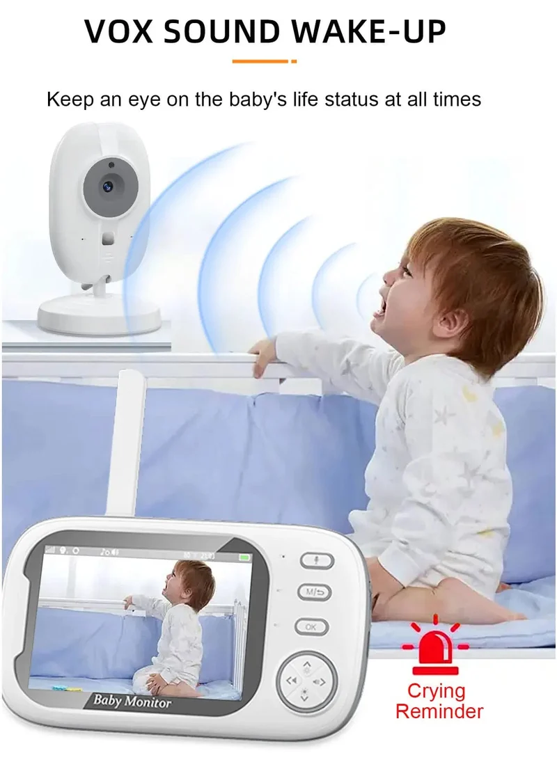 3.5 Zoll Wireless Video Babyphone Mutter Kinder Zweiwege-Audio Baby Nanny Sicherheitskamera Nachtsicht Temperaturüberwachung