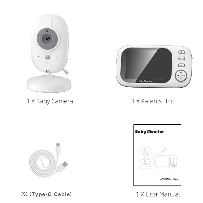 3.5 Zoll Wireless Video Babyphone Mutter Kinder Zweiwege-Audio Baby Nanny Sicherheitskamera Nachtsicht Temperaturüberwachung