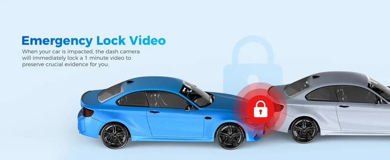AZDOME M300S 4K Dashcam vorne und hinten, 5.8G WiFi GPS Dashcam für Autos, kostenlose 64GB SD-Karte, Sprachsteuerung, WDR-Nachtsicht