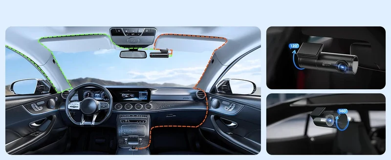 AZDOME M300S 4K Dashcam vorne und hinten, 5.8G WiFi GPS Dashcam für Autos, kostenlose 64GB SD-Karte, Sprachsteuerung, WDR-Nachtsicht