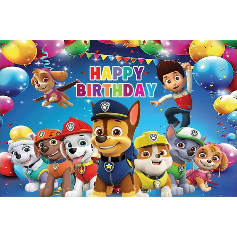 Paw Patrol Geburtstag Hintergrund Dekoration Kinder Mädchen Junge Party Fotografie Hintergrund Welpen Event Banner Poster Foto Studio Requisiten