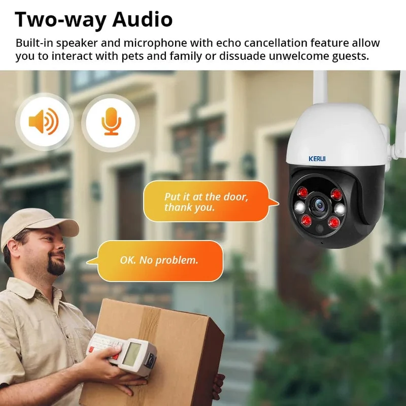 KERUI 5MP 8MP 4K PTZ WiFi IP-Kamera Tuya Smart Home Security im Freien Dualobjektiv 10MP 5K-Kamera CCTV-Videoüberwachung