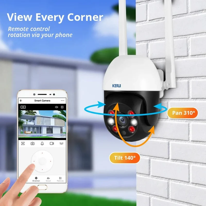 KERUI 5MP 8MP 4K PTZ WiFi IP-Kamera Tuya Smart Home Security im Freien Dualobjektiv 10MP 5K-Kamera CCTV-Videoüberwachung