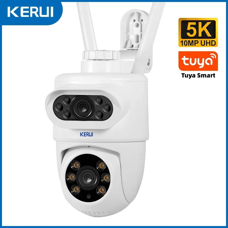 KERUI 5MP 8MP 4K PTZ WiFi IP-Kamera Tuya Smart Home Security im Freien Dualobjektiv 10MP 5K-Kamera CCTV-Videoüberwachung