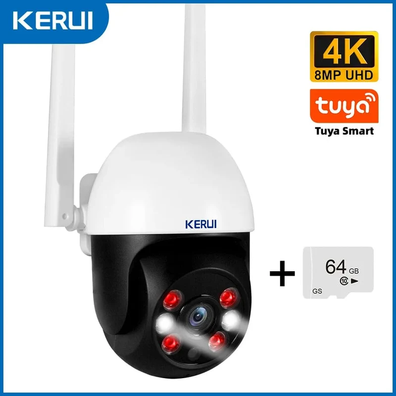 KERUI 5MP 8MP 4K PTZ WiFi IP-Kamera Tuya Smart Home Security im Freien Dualobjektiv 10MP 5K-Kamera CCTV-Videoüberwachung