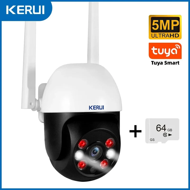 KERUI 5MP 8MP 4K PTZ WiFi IP-Kamera Tuya Smart Home Security im Freien Dualobjektiv 10MP 5K-Kamera CCTV-Videoüberwachung