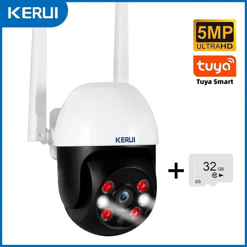 KERUI 5MP 8MP 4K PTZ WiFi IP-Kamera Tuya Smart Home Security im Freien Dualobjektiv 10MP 5K-Kamera CCTV-Videoüberwachung