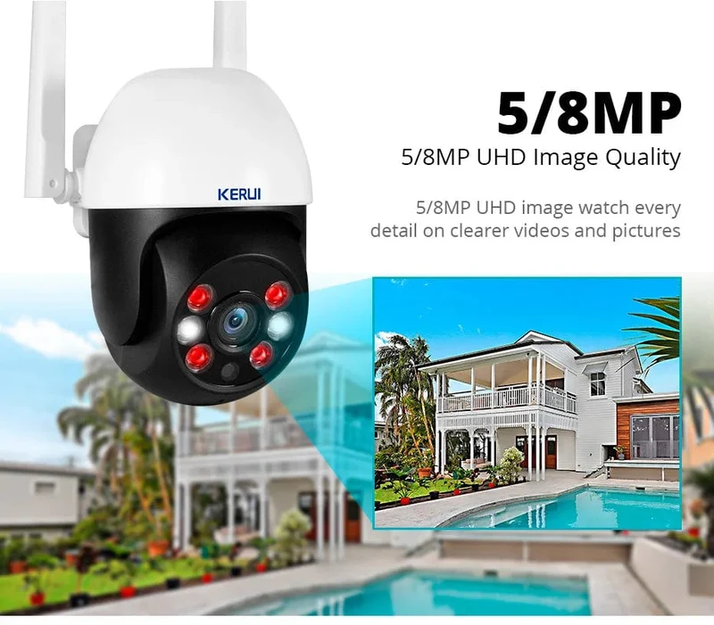 KERUI 5MP 8MP 4K PTZ WiFi IP-Kamera Tuya Smart Home Security im Freien Dualobjektiv 10MP 5K-Kamera CCTV-Videoüberwachung