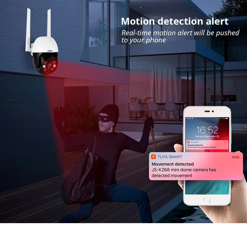 KERUI 5MP 8MP 4K PTZ WiFi IP-Kamera Tuya Smart Home Security im Freien Dualobjektiv 10MP 5K-Kamera CCTV-Videoüberwachung