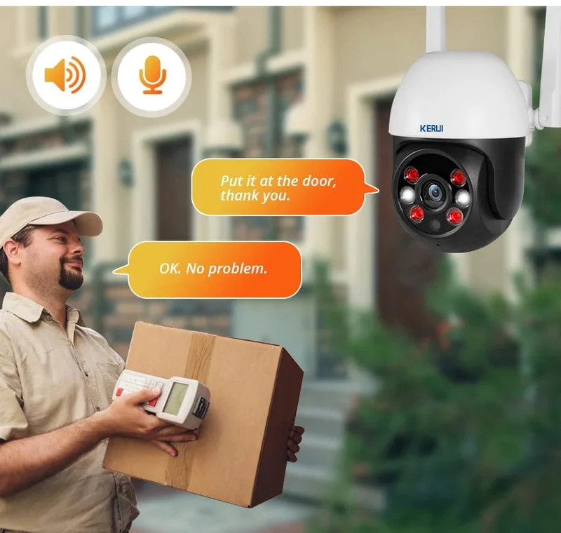 KERUI 5MP 8MP 4K PTZ WiFi IP-Kamera Tuya Smart Home Security im Freien Dualobjektiv 10MP 5K-Kamera CCTV-Videoüberwachung