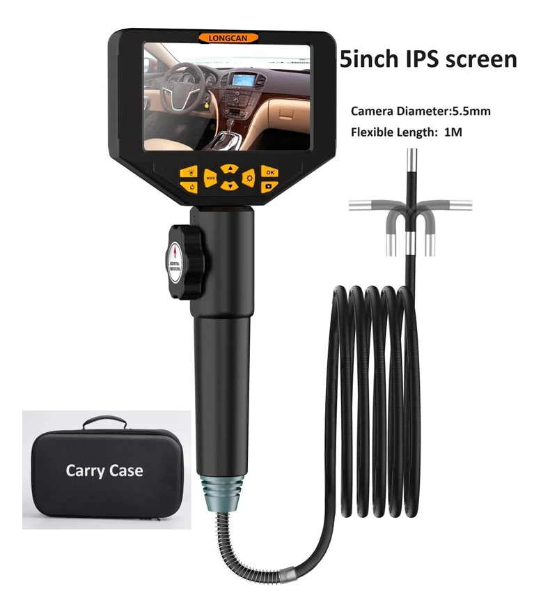3.9mm/5.5mm/8.5mm Gelenk-Endoskop 2-Wege 420-Grad-Lenkung Industrie-Endoskop 5" IPSScreen wasserdichte Videokamera für