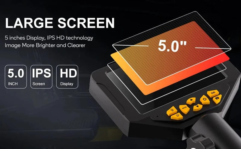 3.9mm/5.5mm/8.5mm Gelenk-Endoskop 2-Wege 420-Grad-Lenkung Industrie-Endoskop 5" IPSScreen wasserdichte Videokamera für