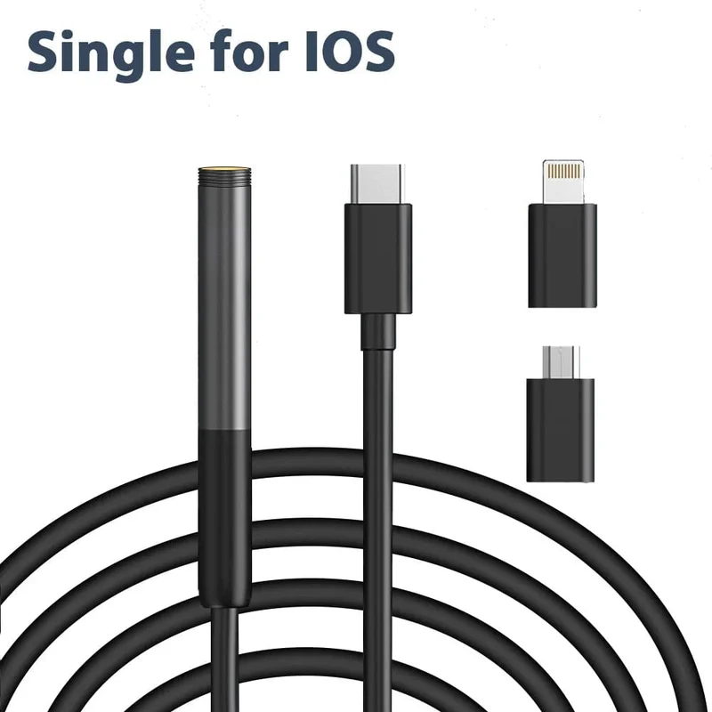 KERUI 2MP Einzel-/Doppelobjektiv-Endoskop Android Mini-Inspektionskamera für iPhone Wasserdichtes Pipeline-Endoskop Typ C IOS