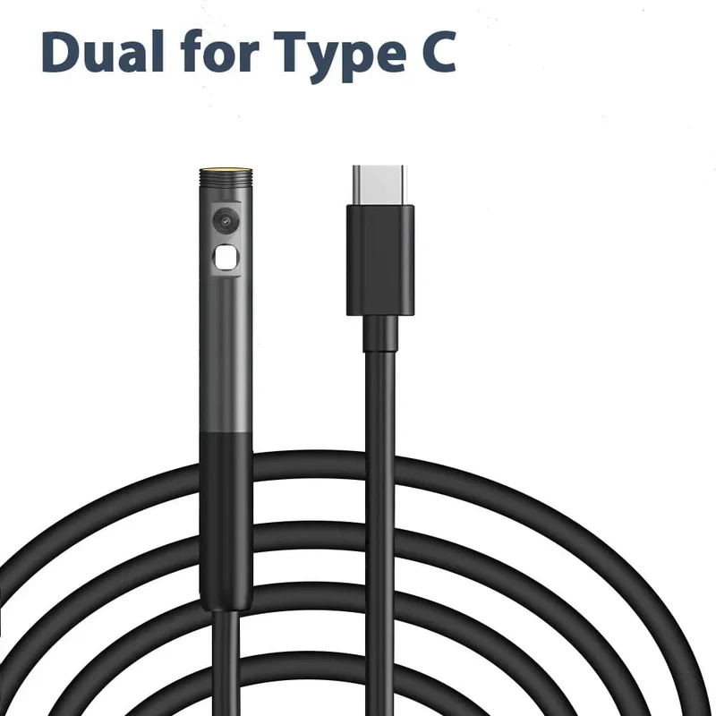 KERUI 2MP Einzel-/Doppelobjektiv-Endoskop Android Mini-Inspektionskamera für iPhone Wasserdichtes Pipeline-Endoskop Typ C IOS