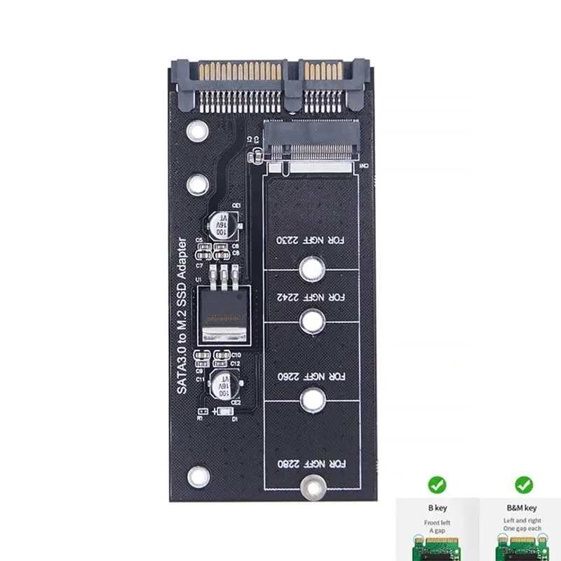 M.2 NGFF SSD zu SATA 3 3.0 Adapterkartenkonverter B B&M Key Protocol Solid State Disk Drive 2230 2280 2242