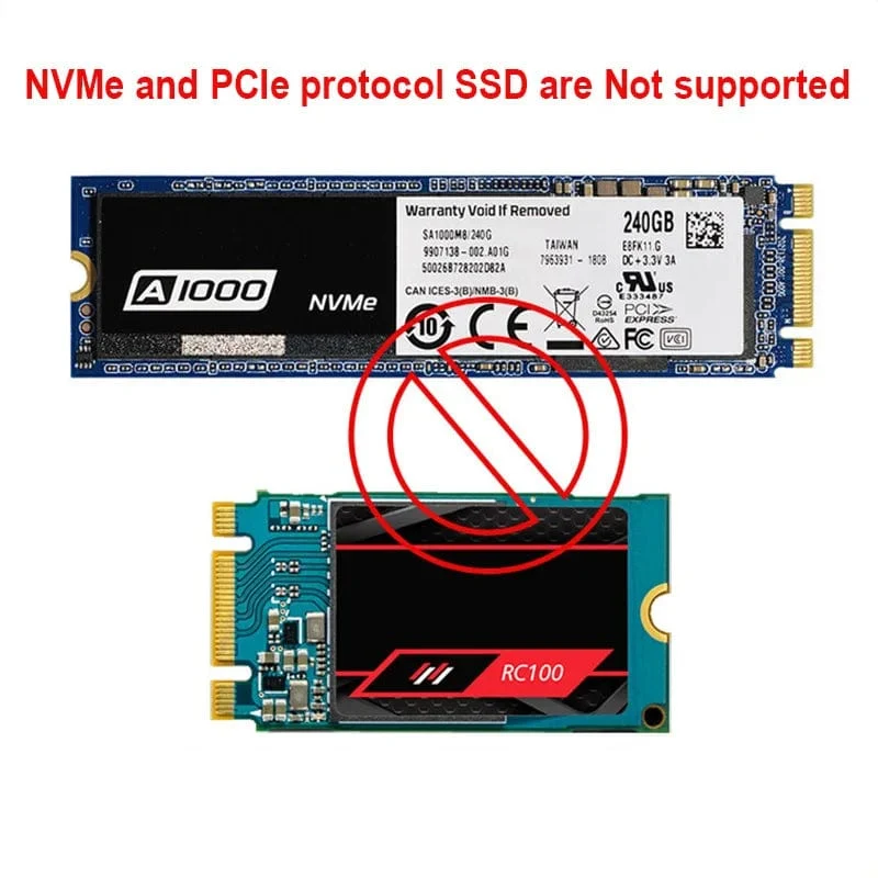 M.2 NGFF SSD zu SATA 3 3.0 Adapterkartenkonverter B B&M Key Protocol Solid State Disk Drive 2230 2280 2242