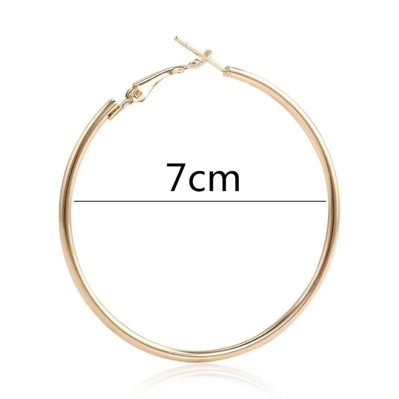 EK2088 Punk Big Size Creolen Brincos Trendy Party Übertrieben Gold Silber Farbe Runde Kreis Ohrringe für Frauen Schmuck