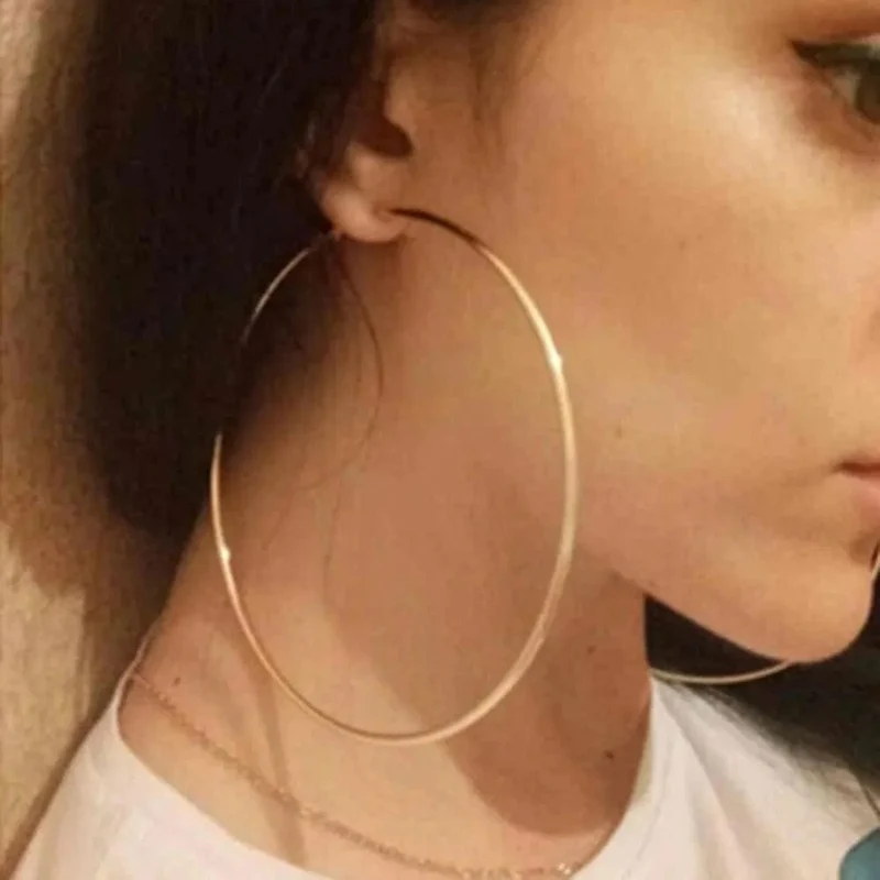 EK2088 Punk Big Size Creolen Brincos Trendy Party Übertrieben Gold Silber Farbe Runde Kreis Ohrringe für Frauen Schmuck