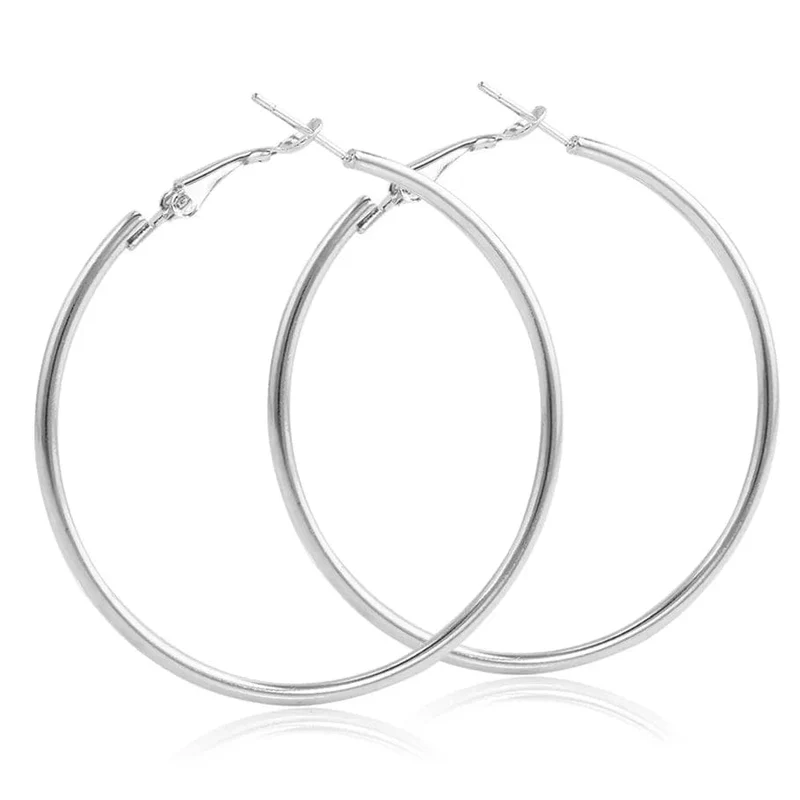 EK2088 Punk Big Size Creolen Brincos Trendy Party Übertrieben Gold Silber Farbe Runde Kreis Ohrringe für Frauen Schmuck