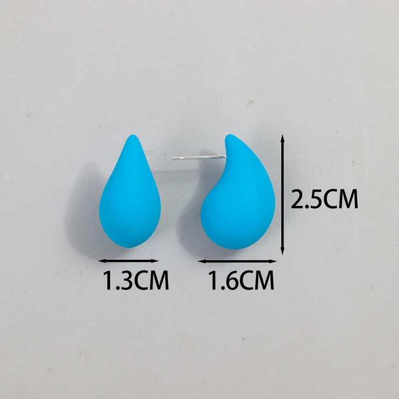 Neu 9 Paar/Set Acryl Kleine Chunky Waterdrop Ohrringe Dupes für Frauen Matte Bunte Dome Tear Drop Ohrring Hoops Trendy Schmuck