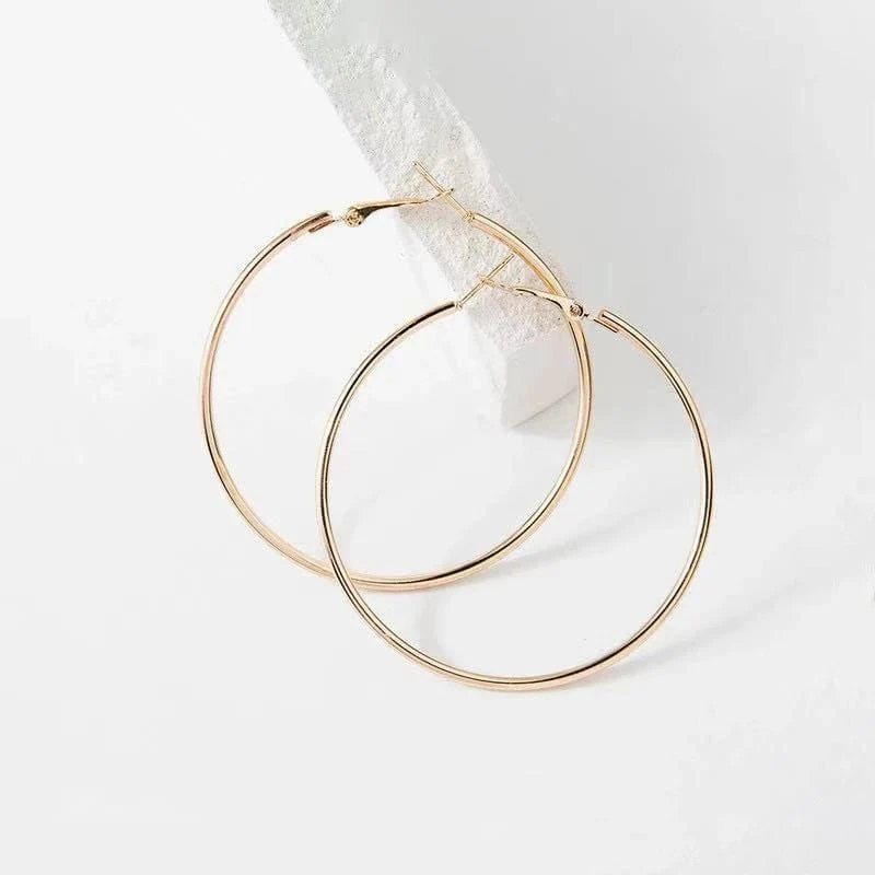 Großer Kreis Glatt 4cm 6cm 7cm 8cm Frauen Gold Übertreibung Metall Große Creolen Nagelneu und Hohe Qualität Ohr Schmuck Geschenk Aros