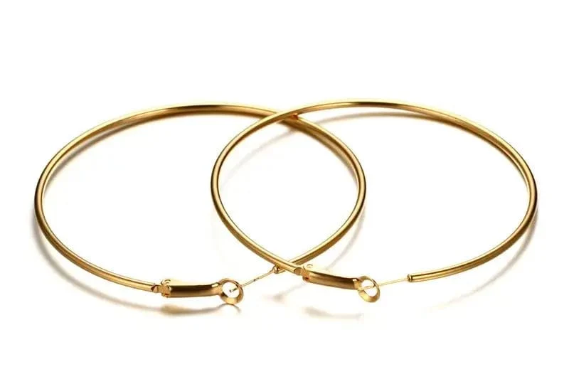 Großer Kreis Glatt 4cm 6cm 7cm 8cm Frauen Gold Übertreibung Metall Große Creolen Nagelneu und Hohe Qualität Ohr Schmuck Geschenk Aros