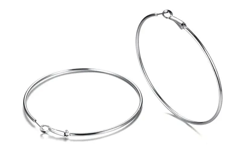 Großer Kreis Glatt 4cm 6cm 7cm 8cm Frauen Gold Übertreibung Metall Große Creolen Nagelneu und Hohe Qualität Ohr Schmuck Geschenk Aros