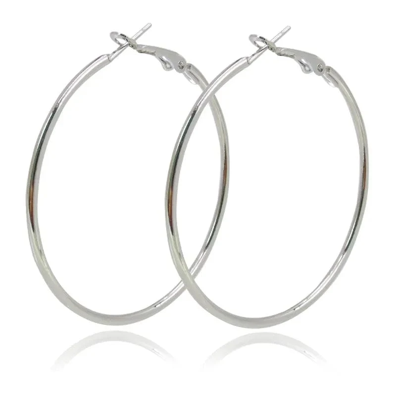 Großer Kreis Glatt 4cm 6cm 7cm 8cm Frauen Gold Übertreibung Metall Große Creolen Nagelneu und Hohe Qualität Ohr Schmuck Geschenk Aros